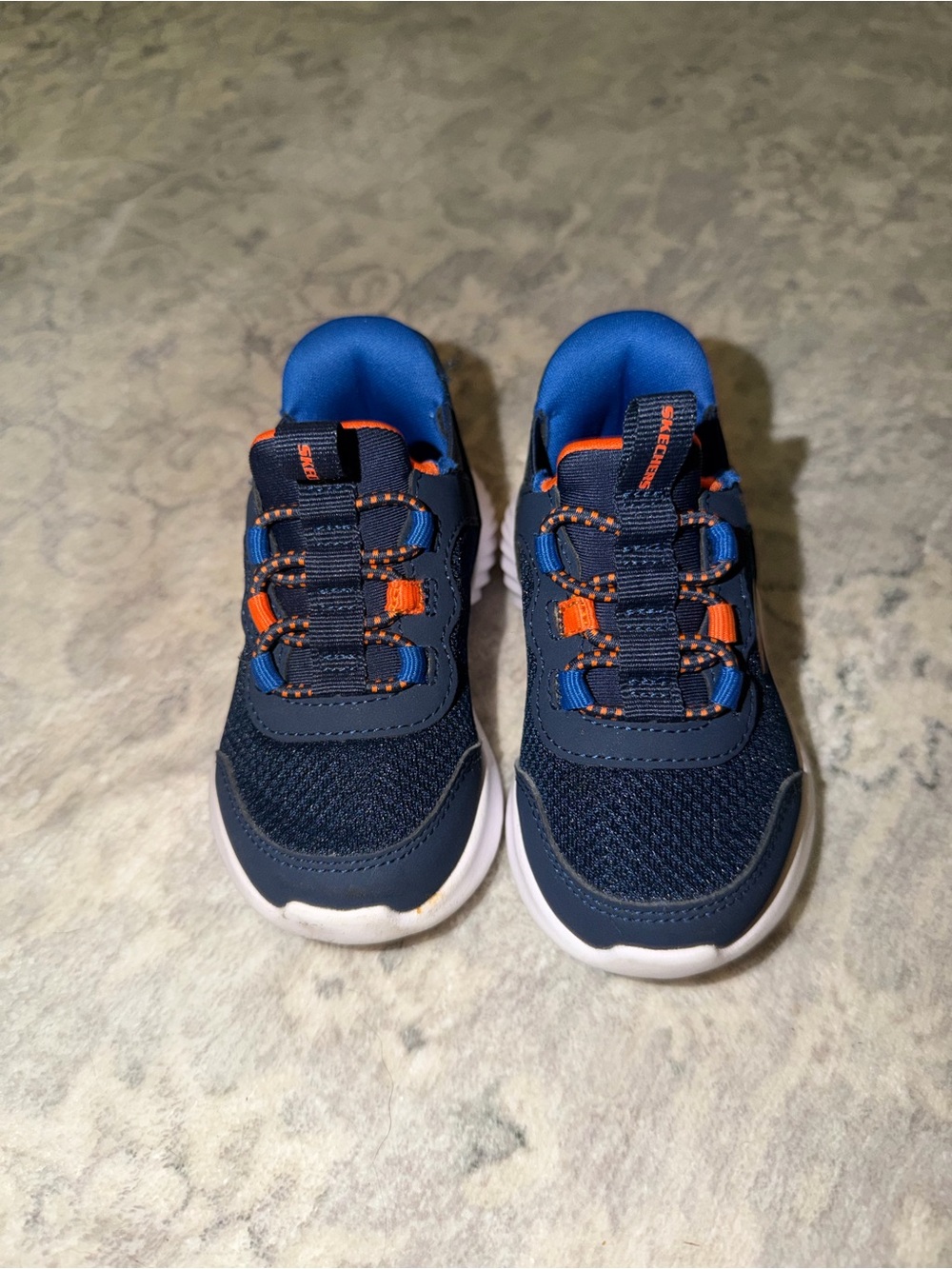 Skechers Navy & Orange Kids Sneakers